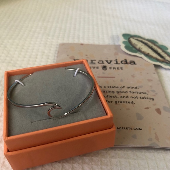 Pura Vida Silver Wave Cuff Bracelet - Picture 2 of 6